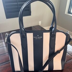 Kate Spade Darcy Stripe Large Satchel Handbag w/ Detachable Strap